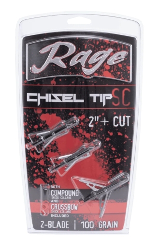 Комплект от 3 ловни върха Rage Black Series с 2 остриета и длетовидна форма