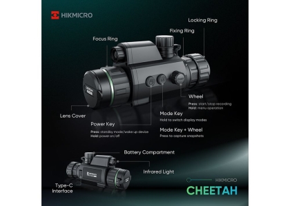 HikMicro Cheetah LRF 850 nm IR, Lunetă Night Vision cu Telemetru Laser