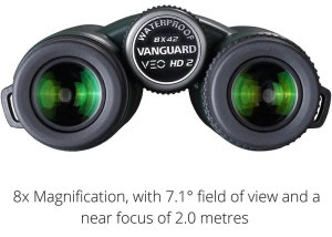 Binoclu Vanguard VEO HD2 8x42, Sticlă HOYA ED & Șasiu din Carbon